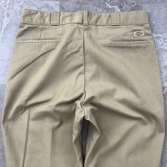 DICKIES CHINO PANTS MENS 36X29 * KHAKI WORKWEAR CASUAL - Picture 2 of 11